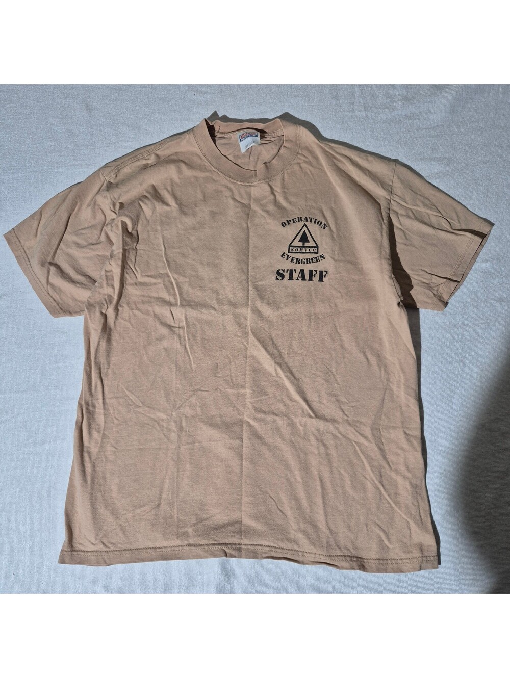 Hanes Beefy Operation Evergreen Staff Marine Cartoon Graphic T-shirt